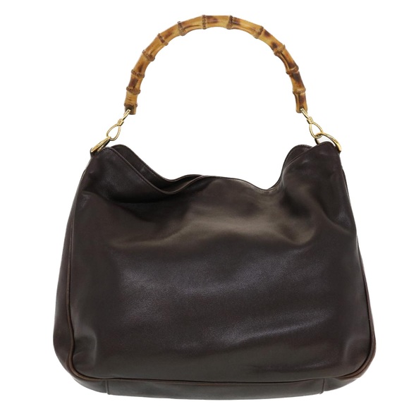 GUCCI Bamboo Hand Bag Leather 2way Black 001.2852.1577.0 Auth bs5868 - Picture 2 of 16
